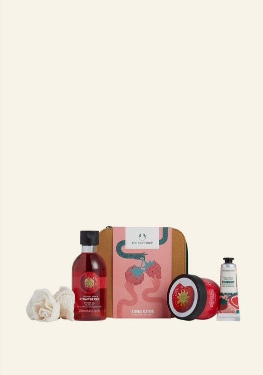 Lather & Slather Strawberry Essentials Gift Case 